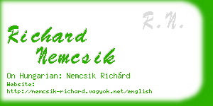 richard nemcsik business card